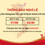 THÔNG BÁO NGHỈ LỄ QUỐC KHÁNH 2/9